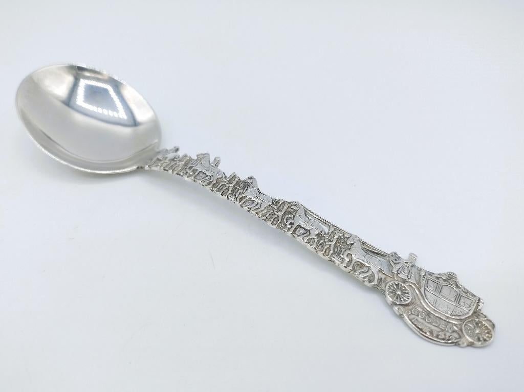 Zilveren gelegenheidslepel, Gouden koets, Fa. Gerritsen, Antiek en Kunst, Verzenden, Zilver