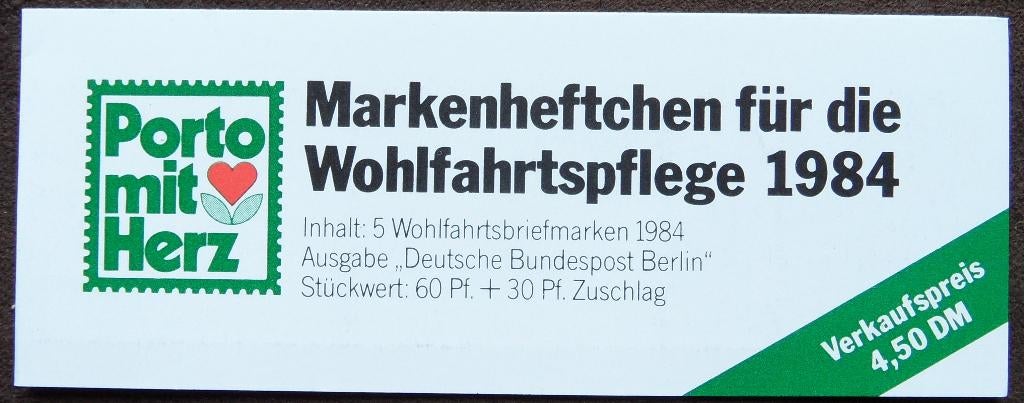 Postzegelboekje Duitsland – Wohlfahrtspflege 1984 DBB, Ophalen of Verzenden, BRD, Postfris