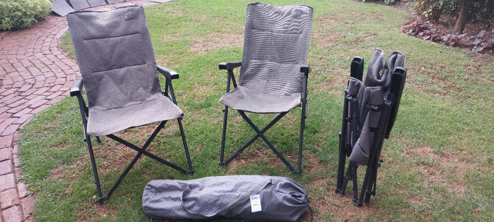 4 Bardani Monschau 3D Comfort campingstoelen met draagtas, Caravans en Kamperen, Ophalen