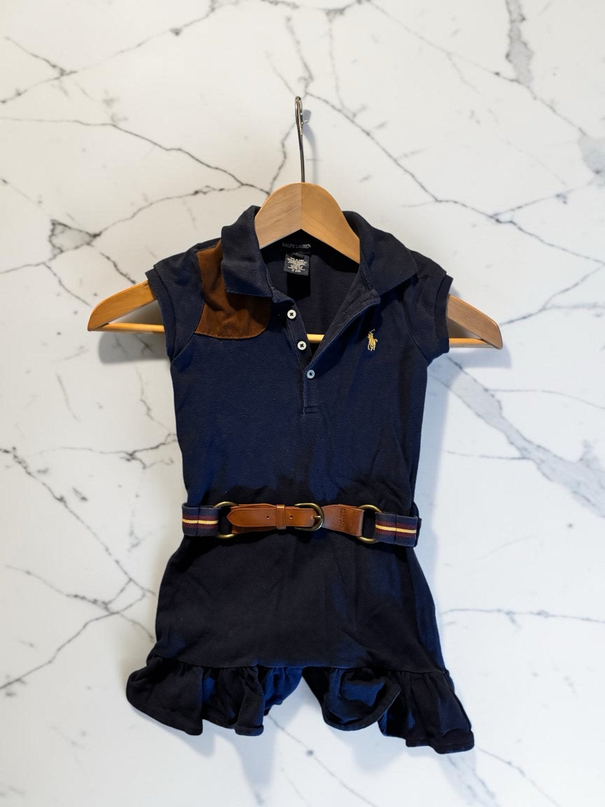 Ralph Lauren Jurkje Donkerblauw Maat 104 (4T), Ophalen of Verzenden, Gebruikt, Meisje, Jurk of Rok