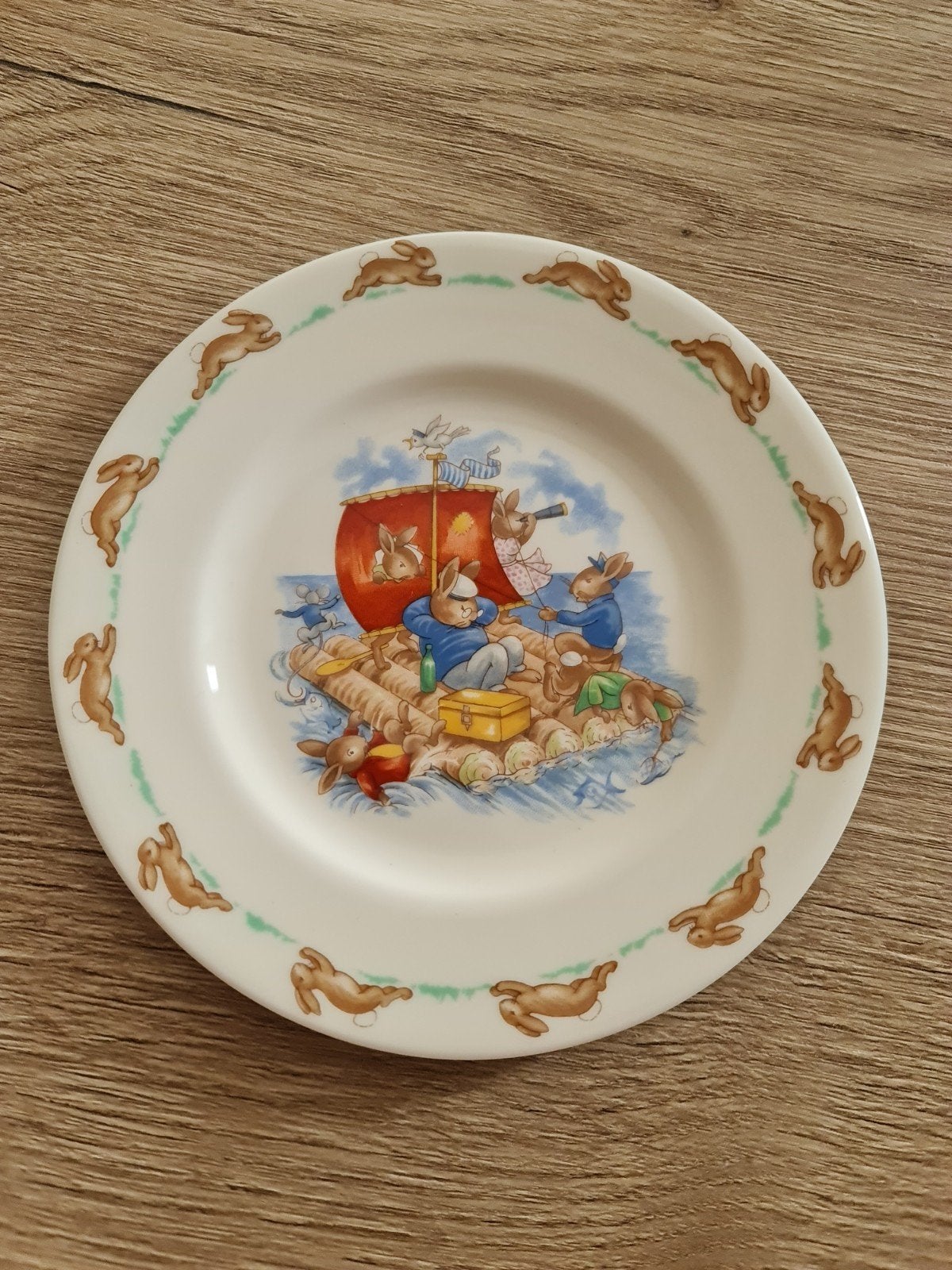 Bunnykins Royal Doulton kinderbordje met konijnen, Antiek en Kunst, Antiek | Servies los, Ophalen of Verzenden