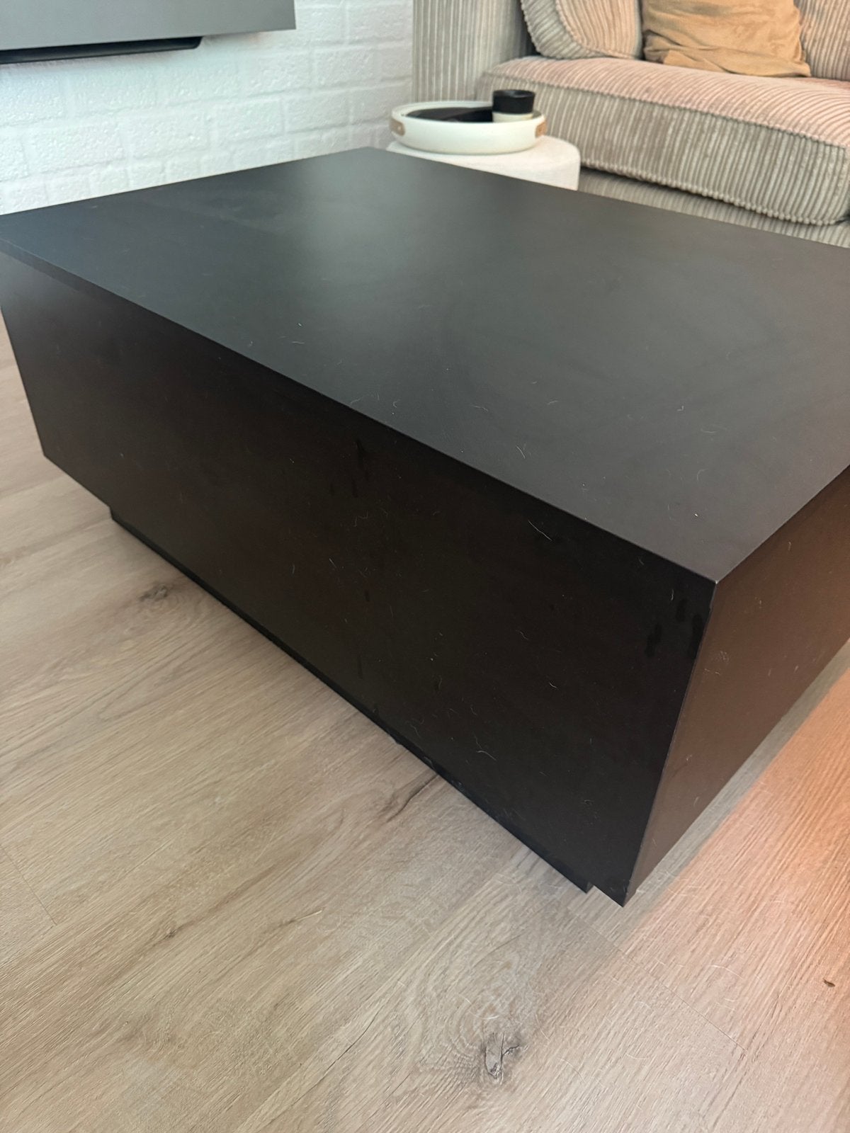 Salontafel ( kist) zwart, Huis en Inrichting, Ophalen, Zo goed als nieuw, 50 tot 100 cm, 50 tot 75 cm