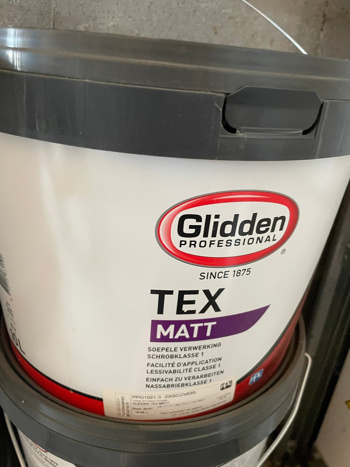 Glidden Professional TEX MATT Muurverf Wit 10L, Ophalen, 5 tot 10 liter, Beige, Nieuw