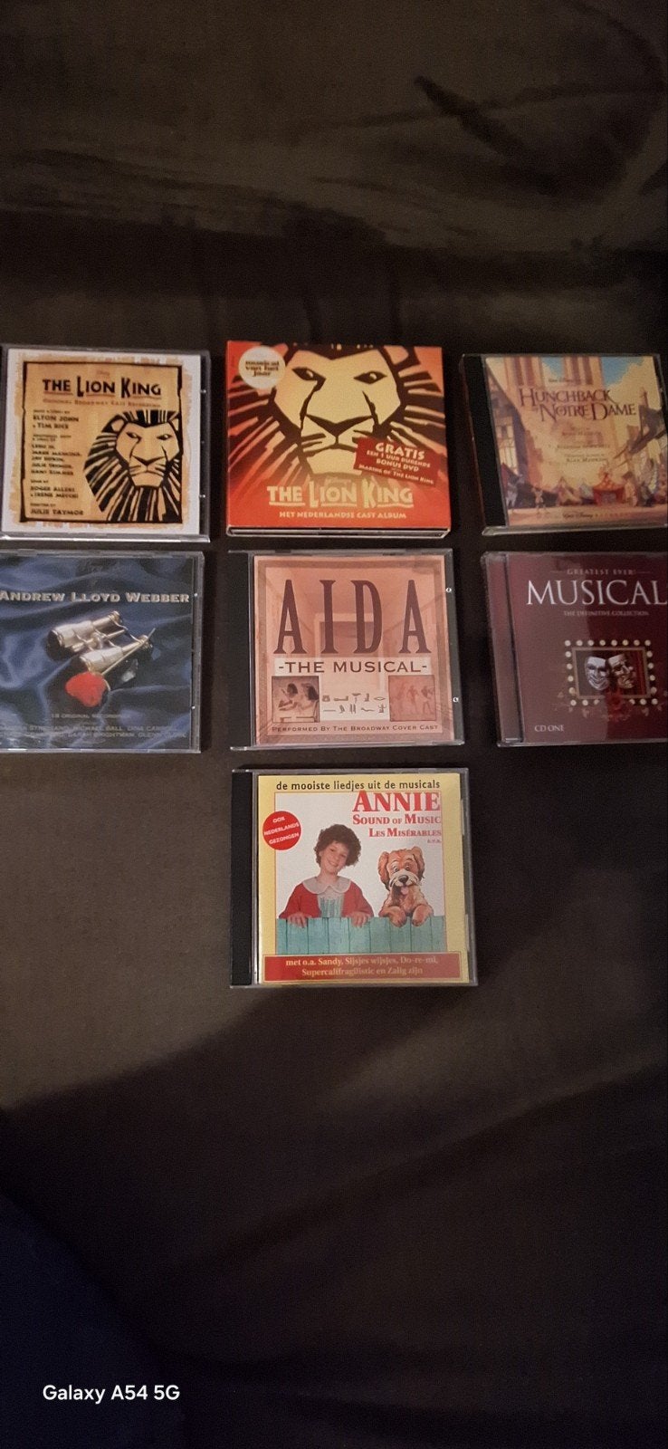 Musical CD Collectie: The Lion King, Aida, Hunchback, Annie, Gebruikt, Musical, Inclusief doosje, Ophalen of Verzenden