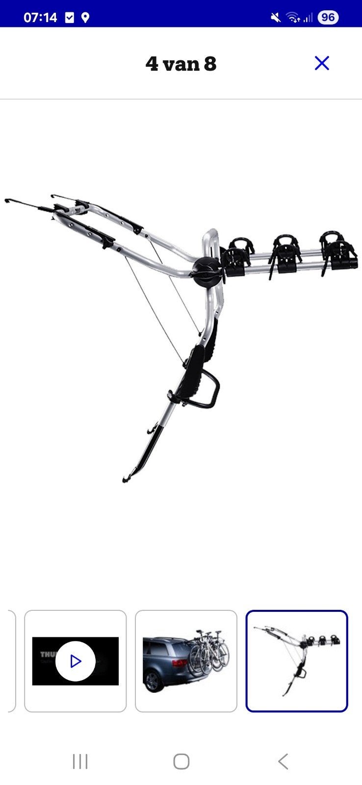 Thule ClipOn 9103 - Handige fietsendrager voor achterklep, Ophalen of Verzenden, 3 fietsen of meer, Gebruikt, Achterklepdrager