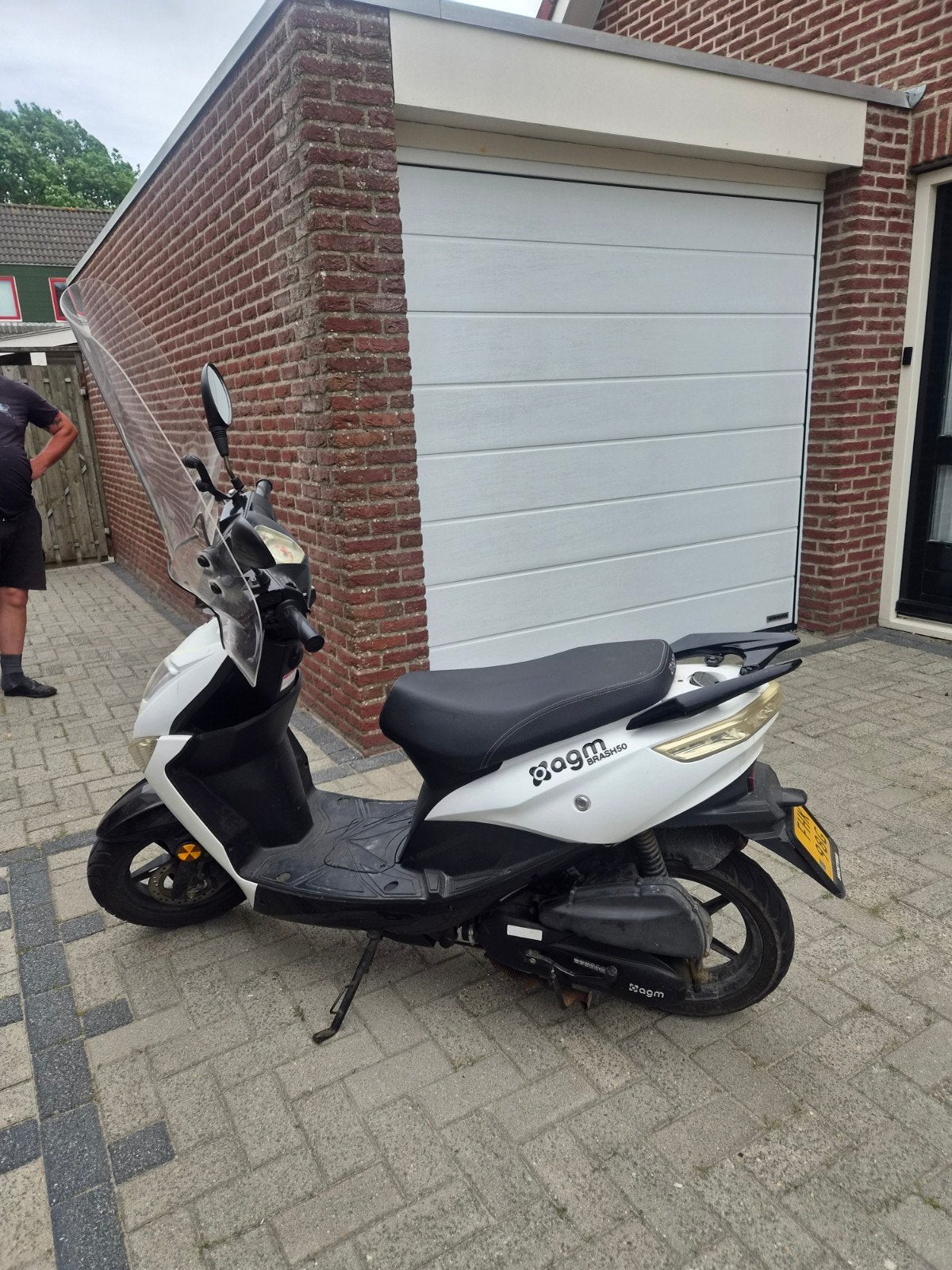 AGM Brash50 Scooter - Wit/Zwart, Goede Staat, Ophalen, Gebruikt, Benzine, Overige merken