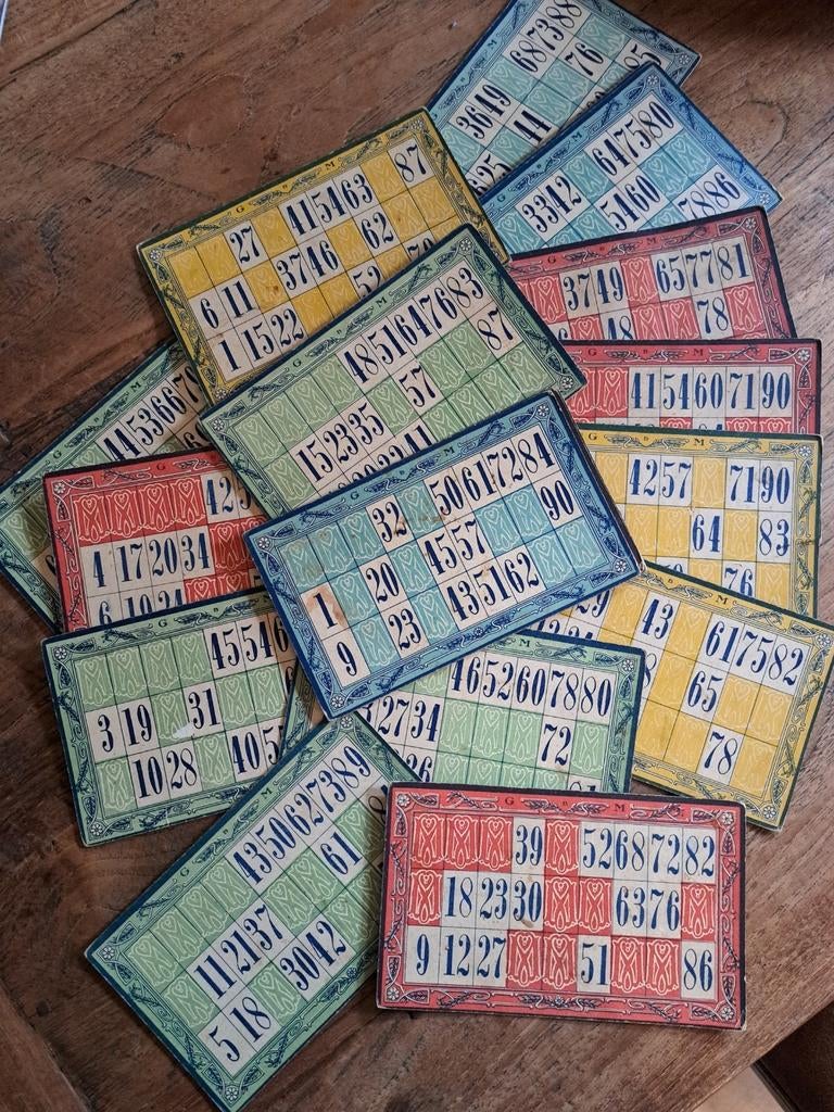 Oude vintage Bingo kaarten 18 stuks., Antiek en Kunst, Antiek | Speelgoed, Ophalen of Verzenden