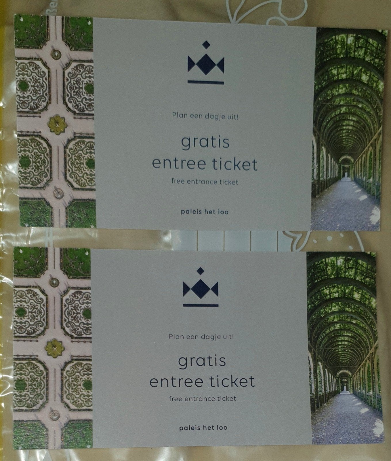 Twee (2x €11,-) Paleis Het Loo Tickets Apeldoorn, Tickets en Kaartjes, Musea, Twee personen, Ticket of Toegangskaart