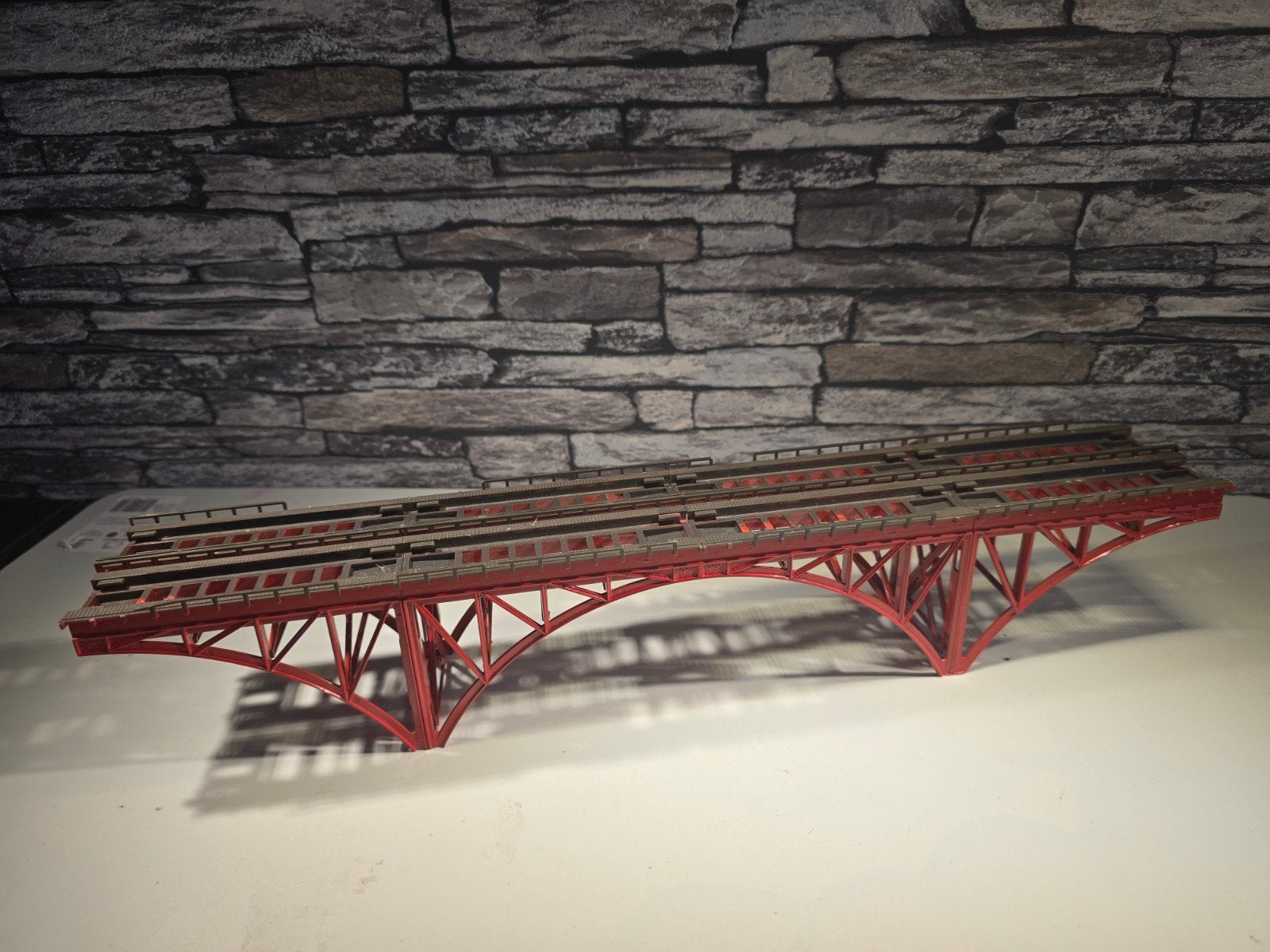 Boogbrug brug dubbelspoor 40 cm N spoor trein 1:160, Overige merken, Gebruikt, Gelijkstroom of Wisselstroom, Brug, Tunnel of Gebouw