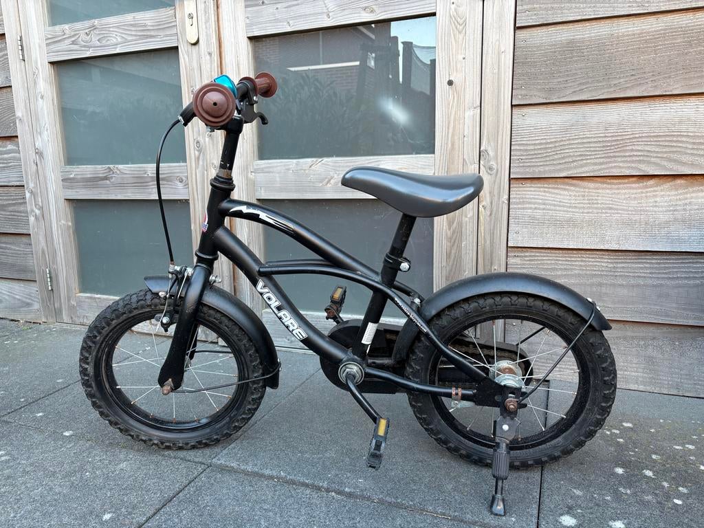 Volare kinderfiets 14 inch met zijwieltjes en standaard, Fietsen en Brommers, Fietsen | Kinderfietsjes, Ophalen, Gebruikt, Minder dan 16 inch