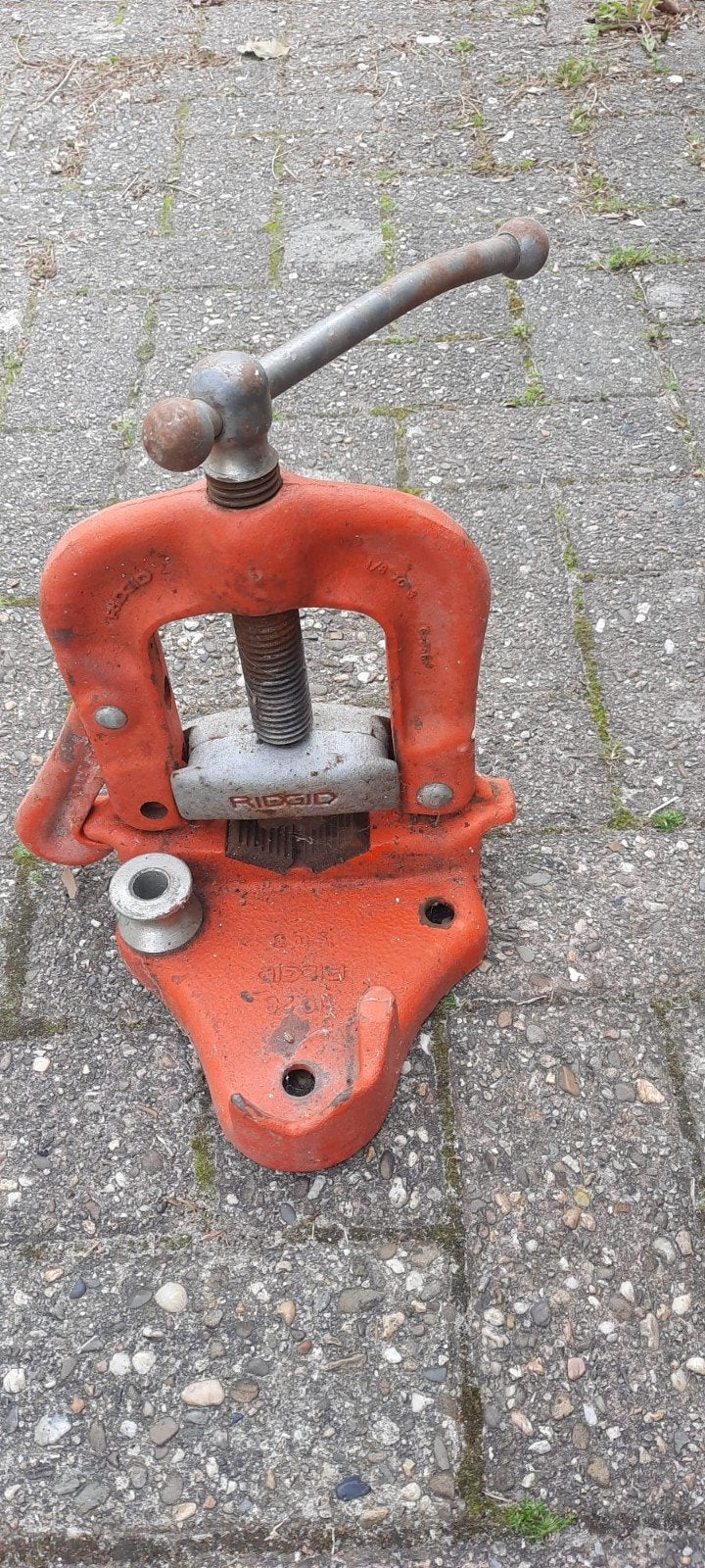 RIDGID pijpklem - Robuust en Betrouwbaar, Ophalen of Verzenden, Gebruikt, Bankschroef, Ridgid