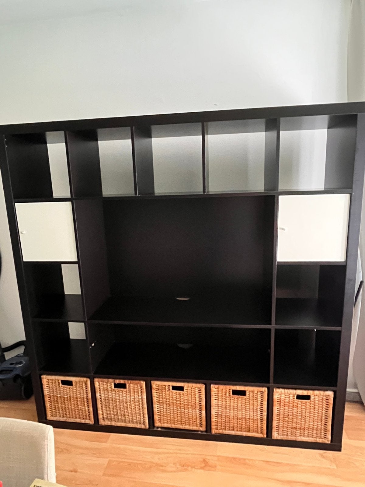 Zwarte kast / wandkast / tv kast/ roomdivider, Ophalen, Gebruikt, 150 tot 200 cm, 150 tot 200 cm