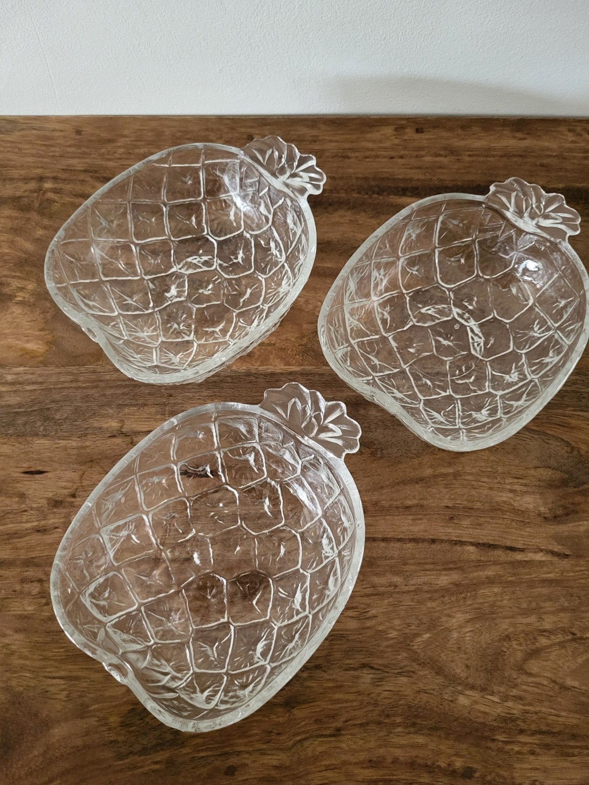 Ananas schaaltjes 3 stuks glas, Huis en Inrichting, Keuken | Servies, Ophalen of Verzenden, Overige stijlen, Glas, Schaal of Schalen