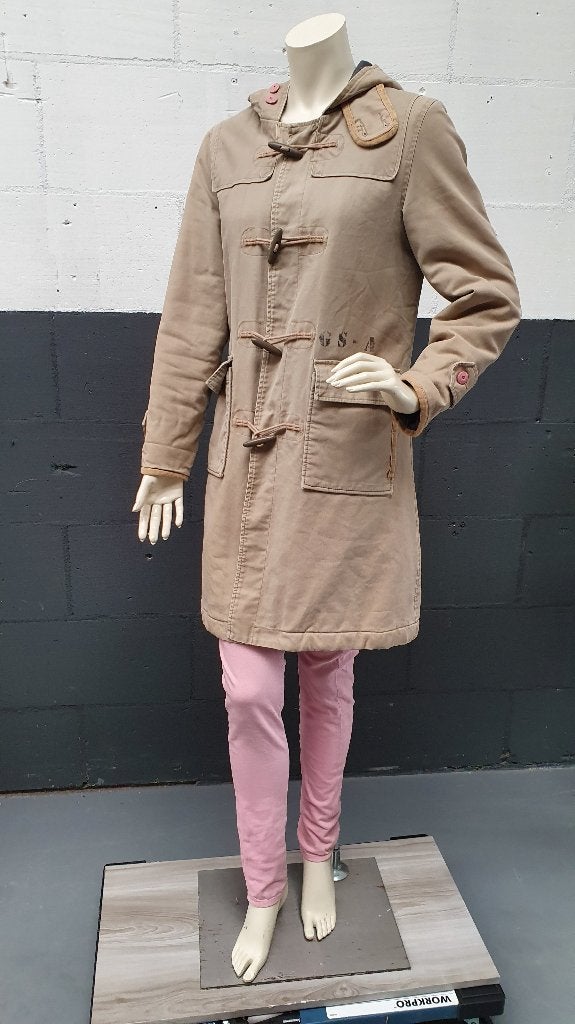 G-Star bruin lange tussenjas, parka met knopen. Mt S. S25, Tweedehands verkoop, Bruin, Ophalen of Verzenden, Tweedehands verkoop
