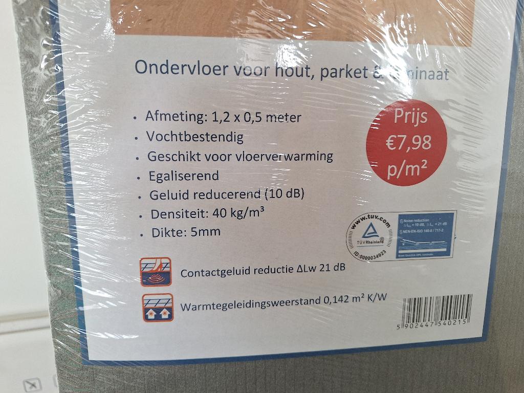 Ondervloer 5mm, 36 m2, Overige materialen, 30 cm of meer, 50 tot 150 cm, Overige typen