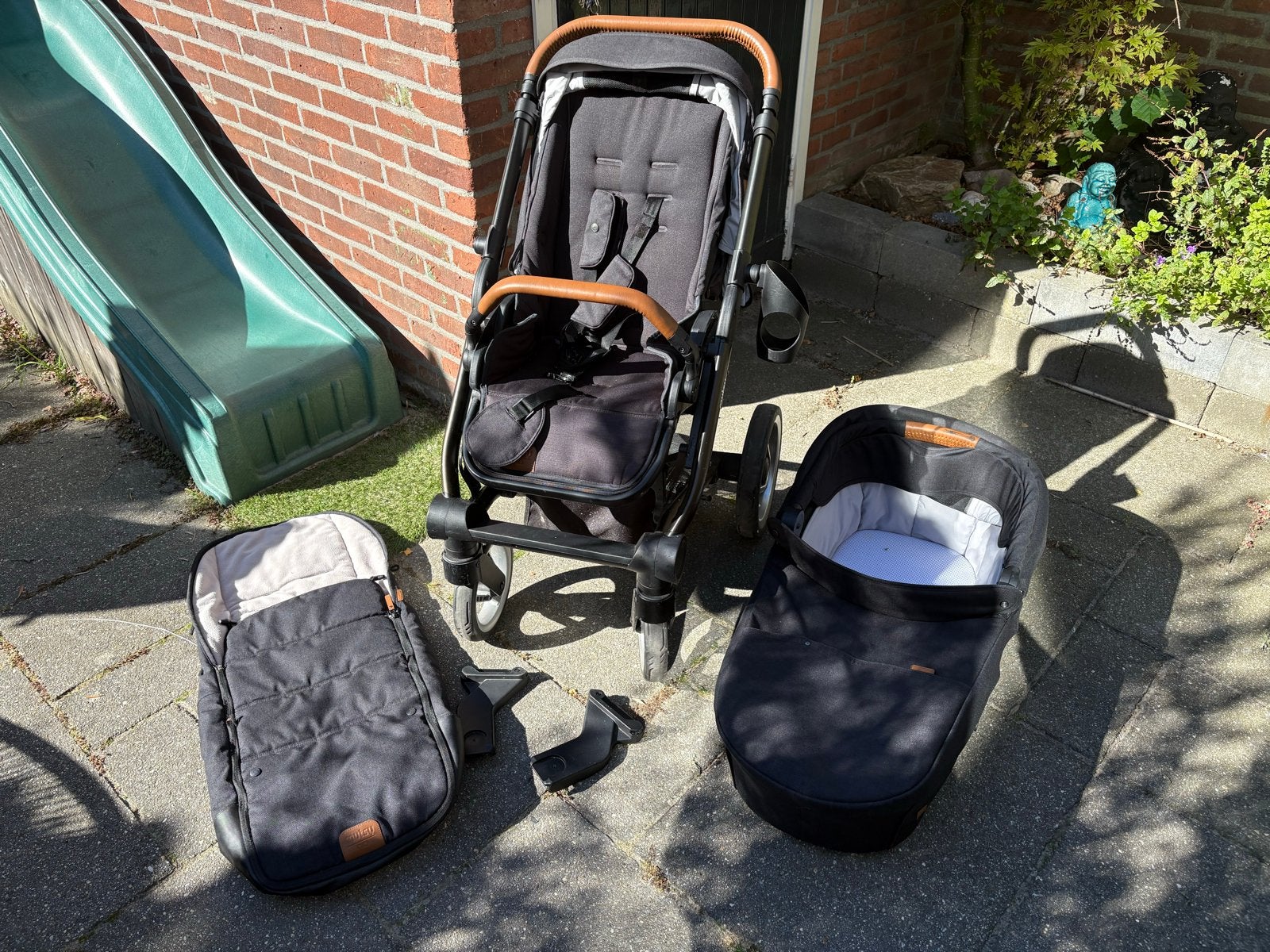 Mutsy Igo kinderwagen met reiswieg en voetenzak, Ophalen, Gebruikt, Combiwagen, Met reiswieg