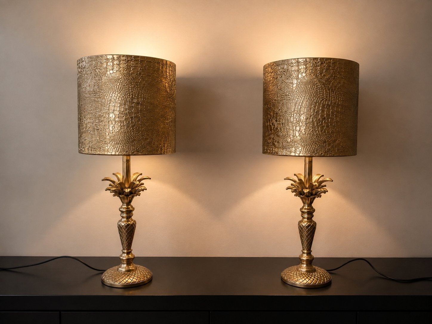 Diga Colmore tafellampen set – 60 cm, Huis en Inrichting, Lampen | Tafellampen, Ophalen, Goud, 60 cm, Met kap