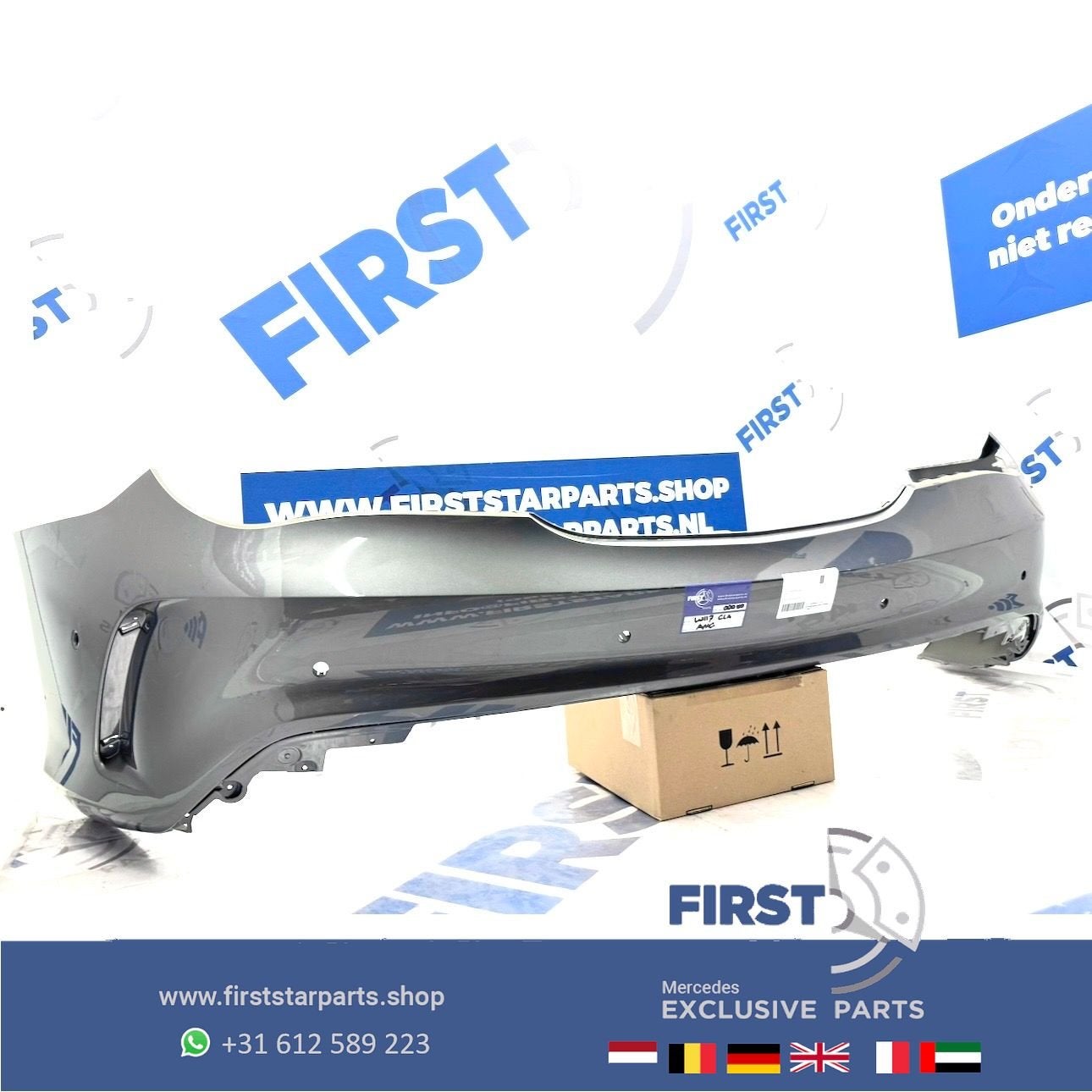 W117 CLA AMG ACHTERBUMPER 787 BERGGRIJS Mercedes C117 X117 B, Gebruikt, -, Voor, Ophalen of Verzenden