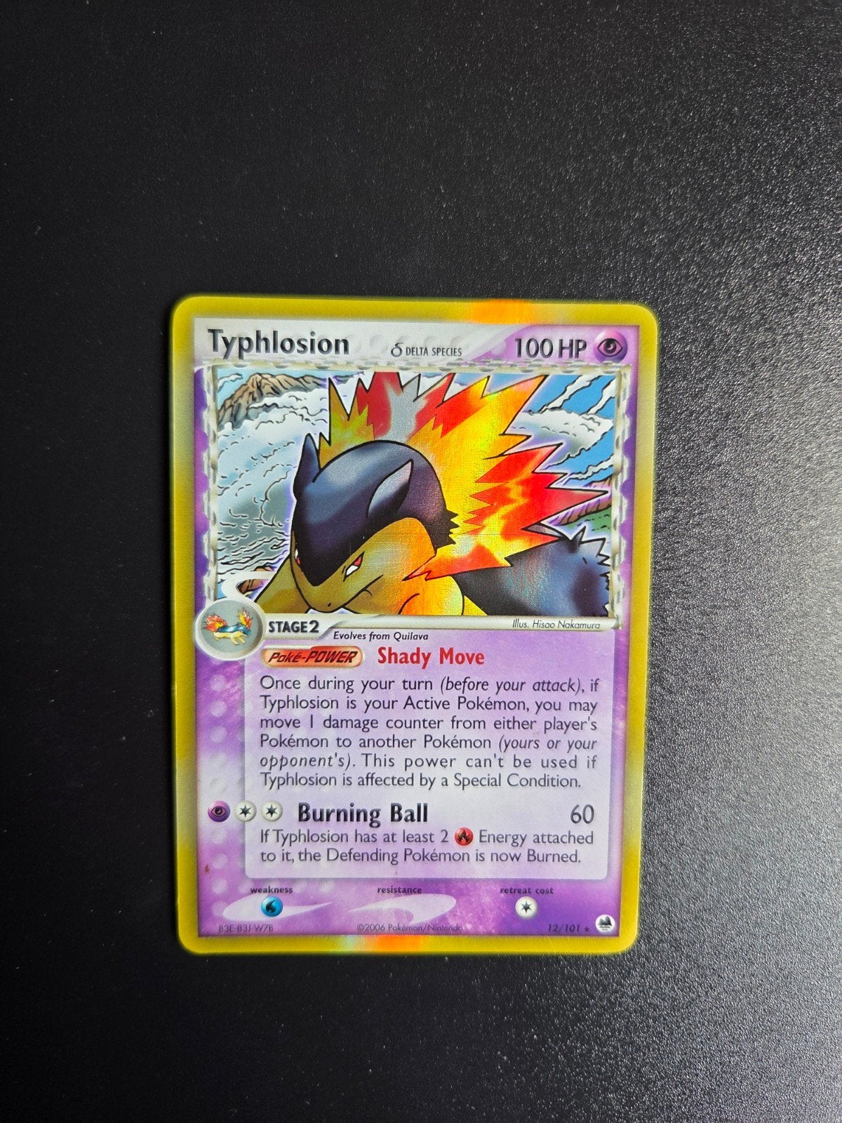 Typhlosion 12 Pokemon Dragon Frontiers, Ophalen of Verzenden, Zo goed als nieuw, Booster, Foil