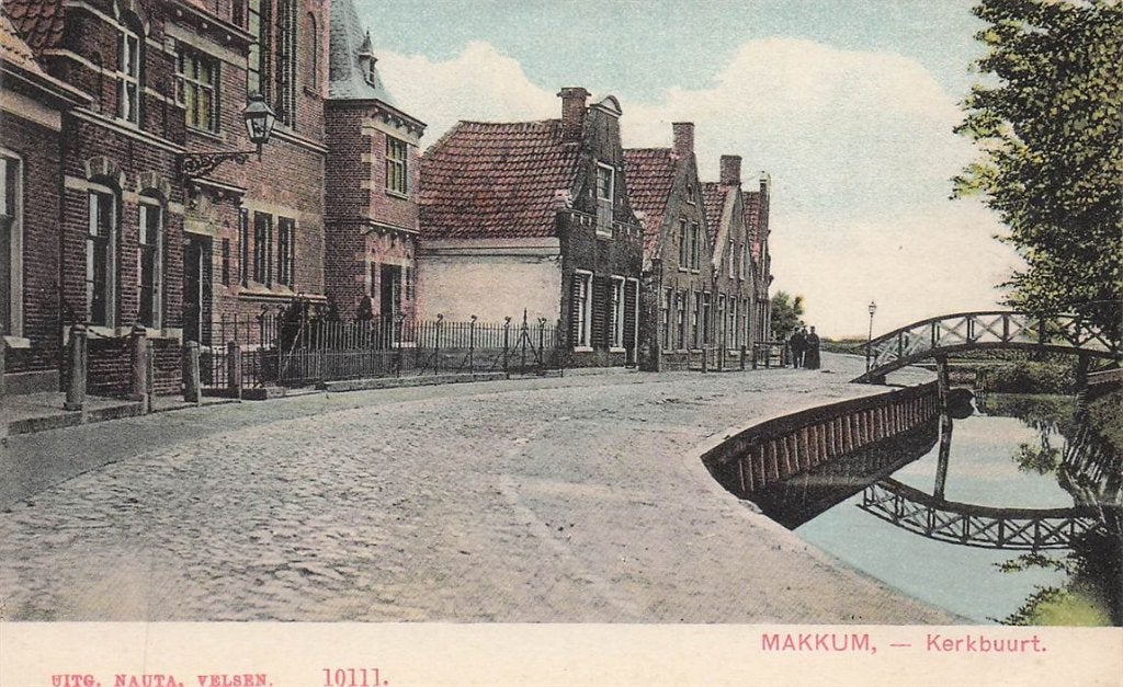 703-448-055 Makkum Kerkbuurt, Verzamelen, Ansichtkaarten | Nederland, Verzenden, Voor 1920, Friesland