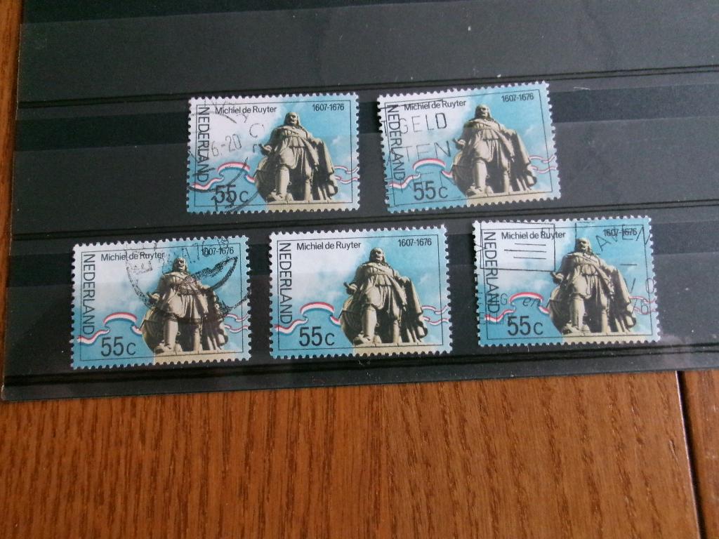 1976 - 5 x michiel de ruyter (60d), Verzenden, Gestempeld
