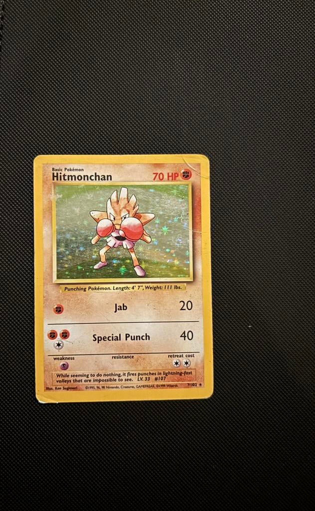 Hitmonchan Base Set 7/102, Ophalen of Verzenden, Zo goed als nieuw