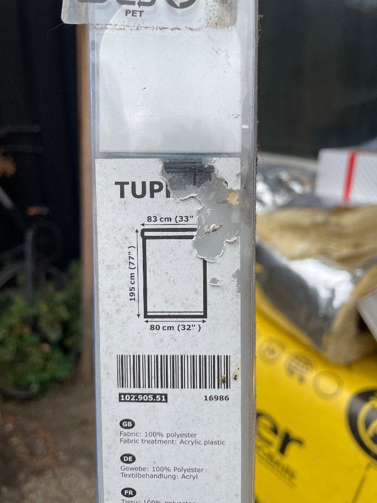 IKEA TUPPLUR Rolgordijn Wit - 80 x 195 cm (Koordloos), Ophalen, Jaloezie, Wit, Nieuw