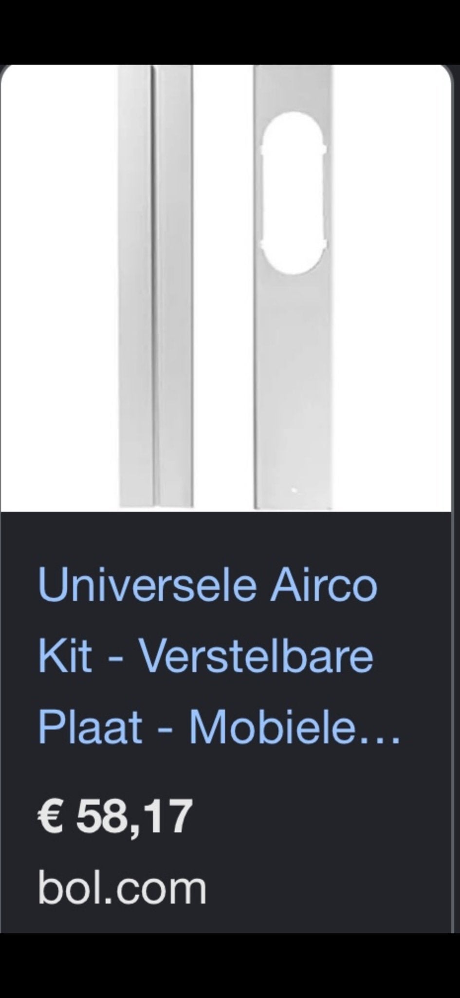 Universele Airco Kit - Verstelbare Plaat - Mobiele Airco, Minder dan 60 m³, Nieuw, 3 snelheden of meer, Ophalen of Verzenden