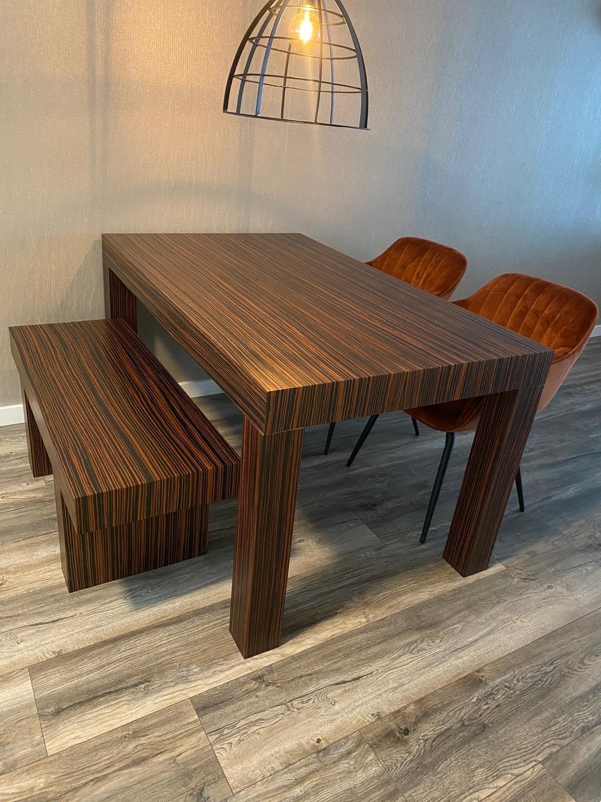 Eettafel + bankje, salon tafel, Ophalen of Verzenden, Gebruikt, Rechthoekig, 50 tot 100 cm