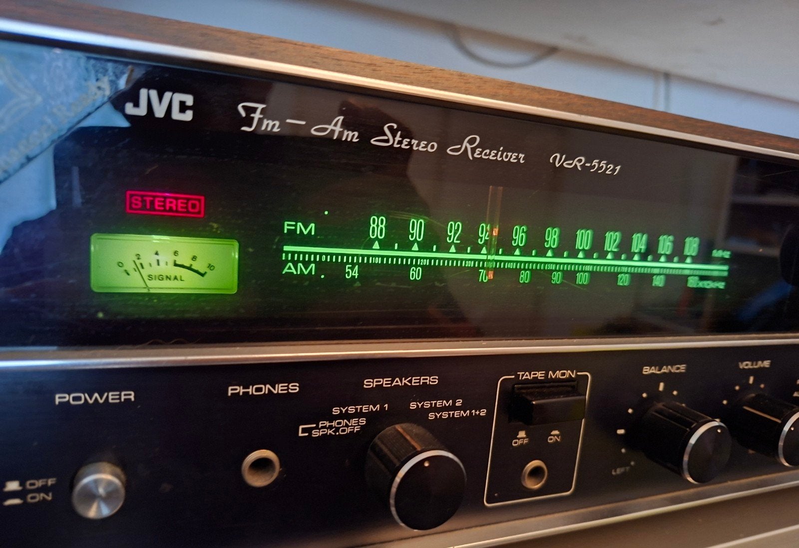 JVC Fm-Am Stereo Receiver VCR-5521 - Vintage Receiver, Audio, Tv en Foto, Versterkers en Receivers, Gebruikt, Ophalen of Verzenden
