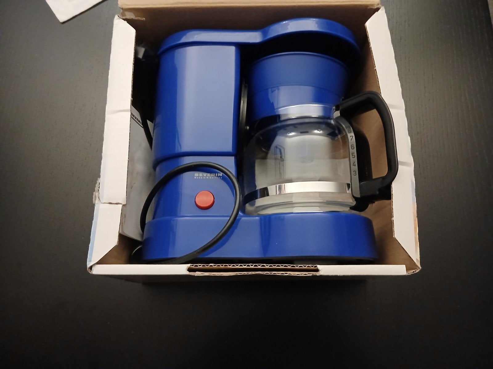 Severin Koffiezetapparaat KA 9201 Blauw – Zo goed als nieuw, 10 kopjes of meer, Ophalen of Verzenden, Zo goed als nieuw, Gemalen koffie
