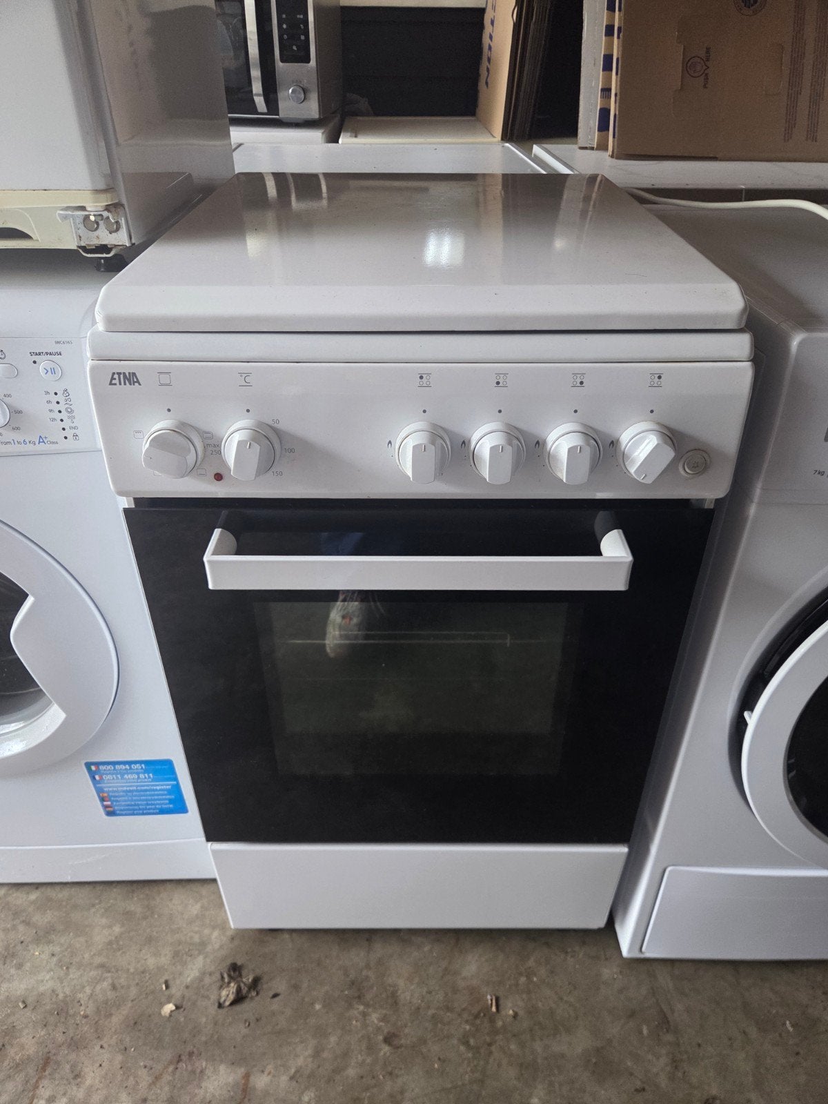 Etna FGV150WIT Gasfornuis met Oven - Wit, Ophalen, Gebruikt, 4 kookzones, Gas