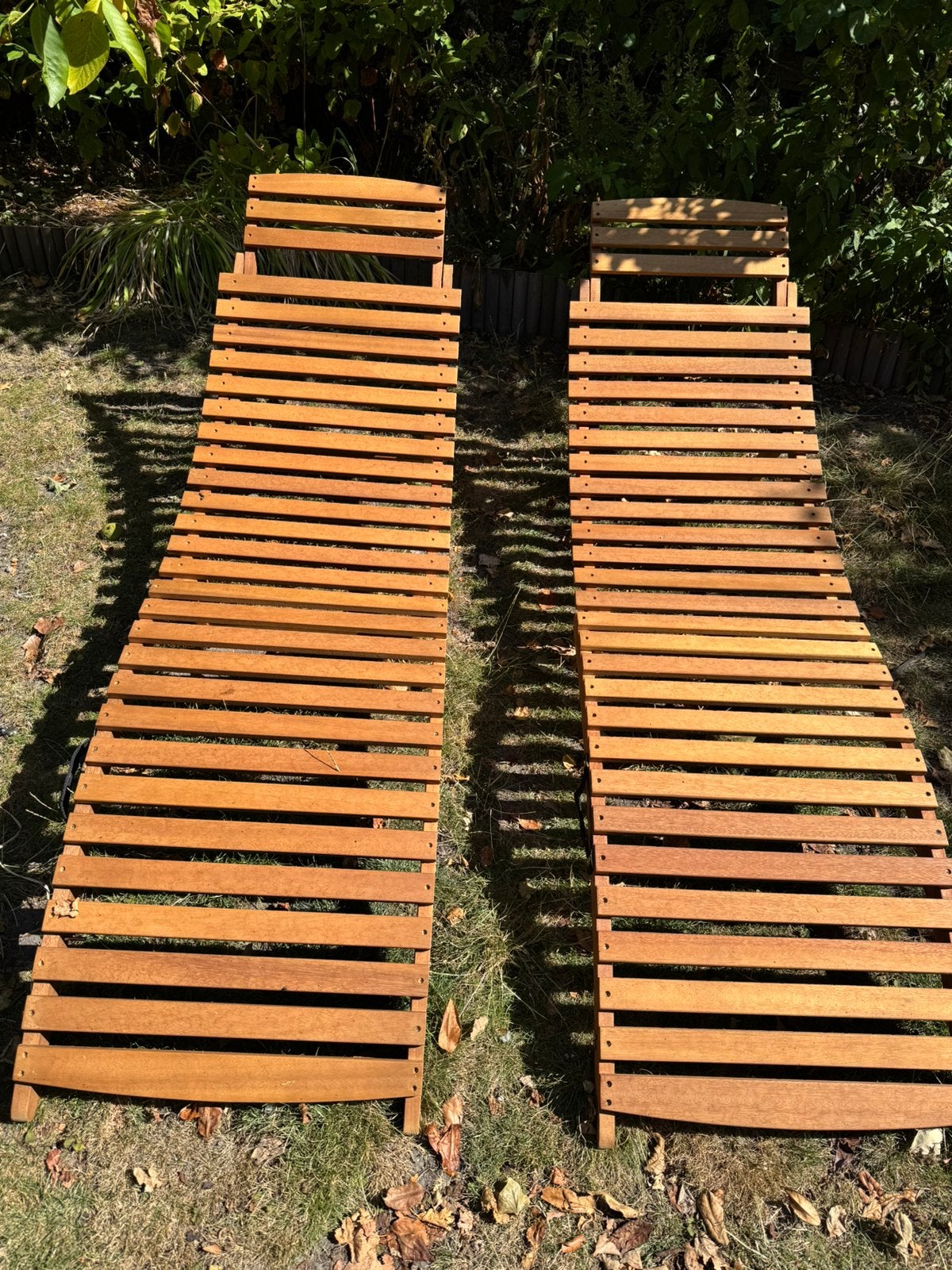 Houten ligstoelen, zo goed al nieuw!, Tuin en Terras, Ophalen of Verzenden, Zo goed als nieuw, Hout