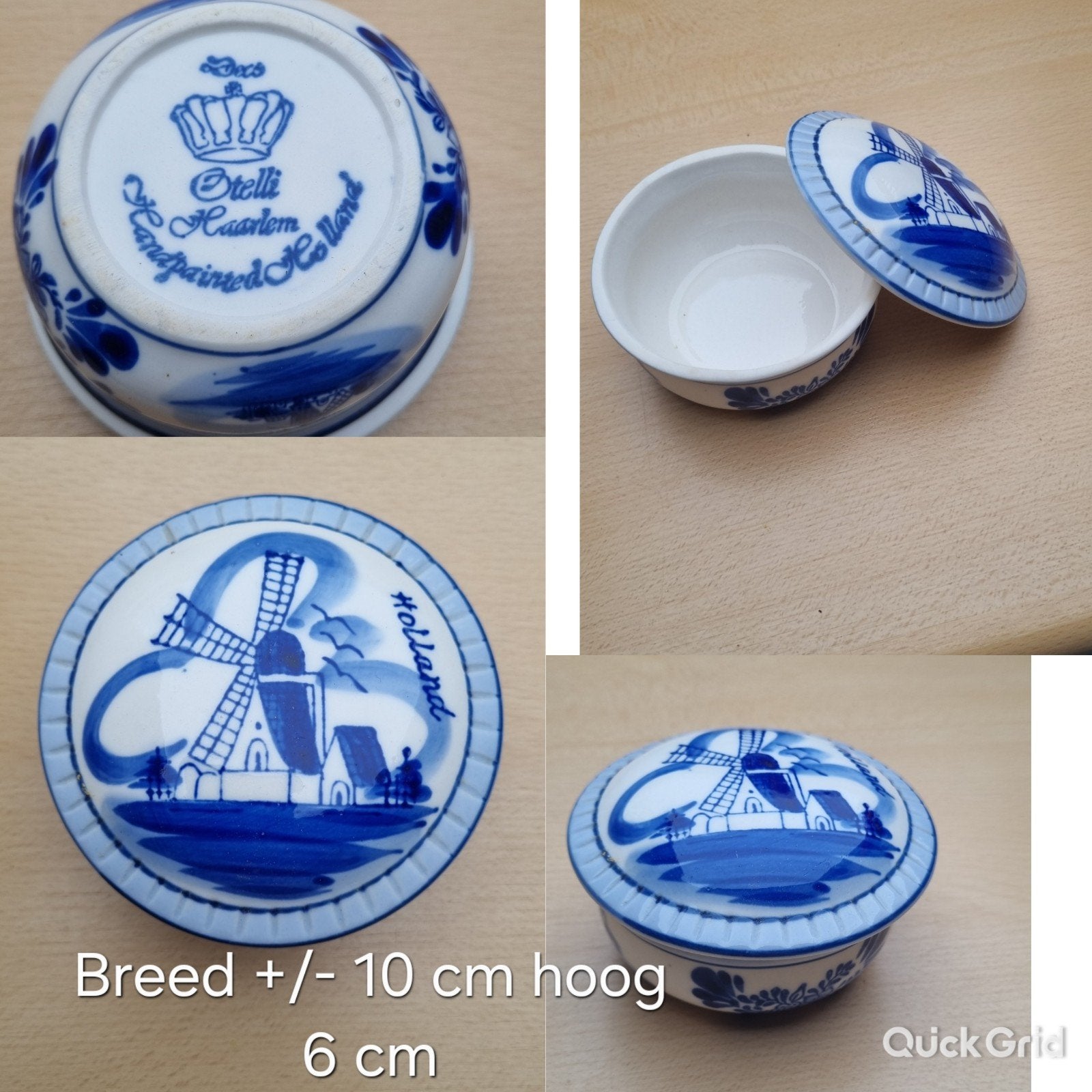 Prachtig Delfts Blauw doosje Otelli Haarlem handgeschilderd, Ophalen of Verzenden