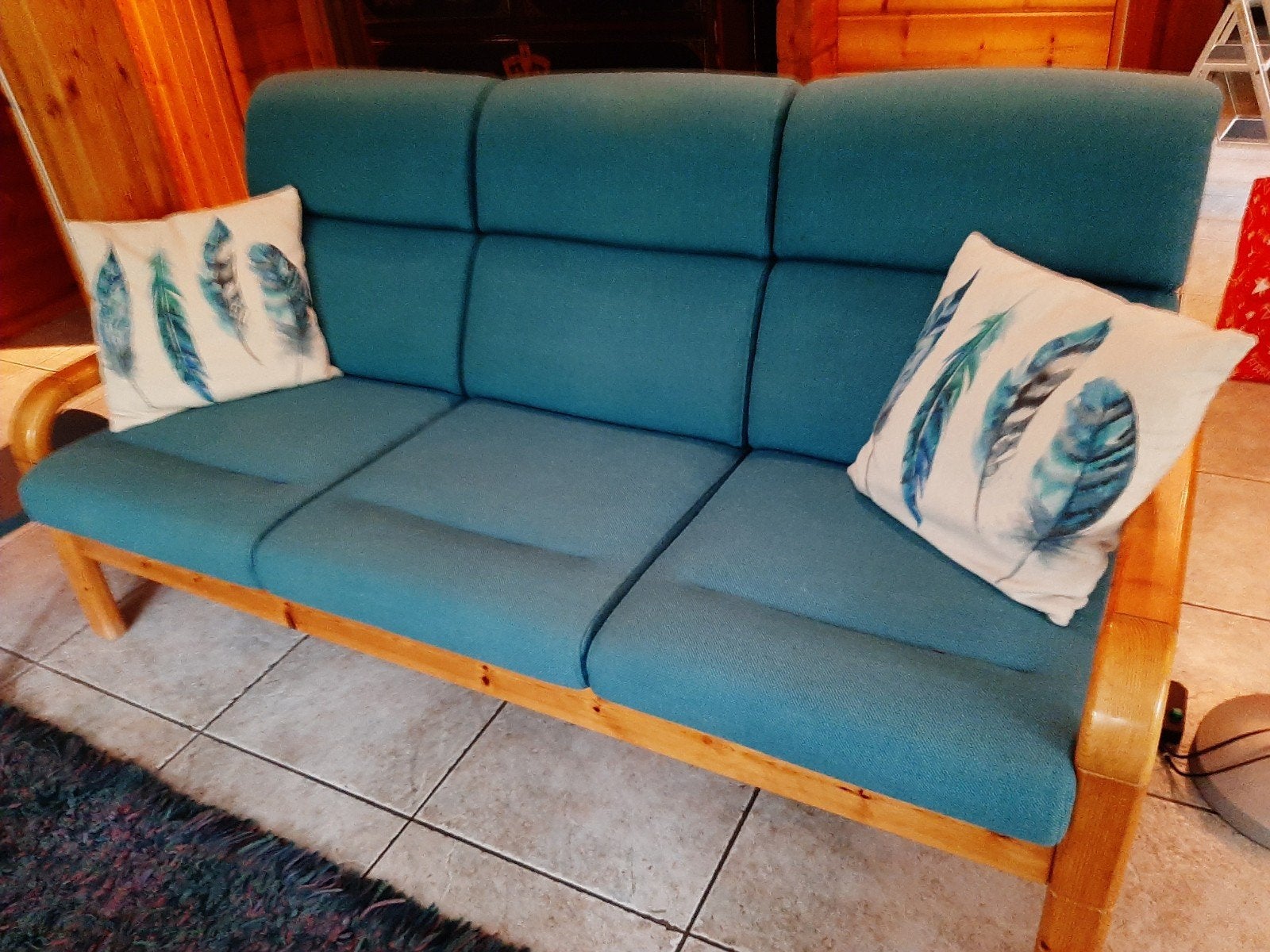 Scandinavische teakhouten bank - 180 x 60 cm, Ophalen, Gebruikt, Minder dan 75 cm, 150 tot 200 cm