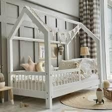 Wit huisbed voor kinderen, Lattenbodem, 85 tot 100 cm, Ophalen of Verzenden, Zo goed als nieuw