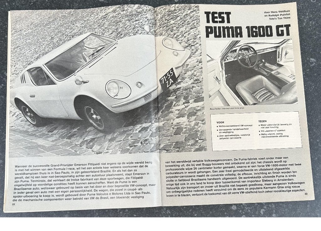 Puma 1600 GT ( VW Kever ) test in Autovisie 1973, Boeken, Gelezen, Ophalen of Verzenden, Autovisie, Volkswagen