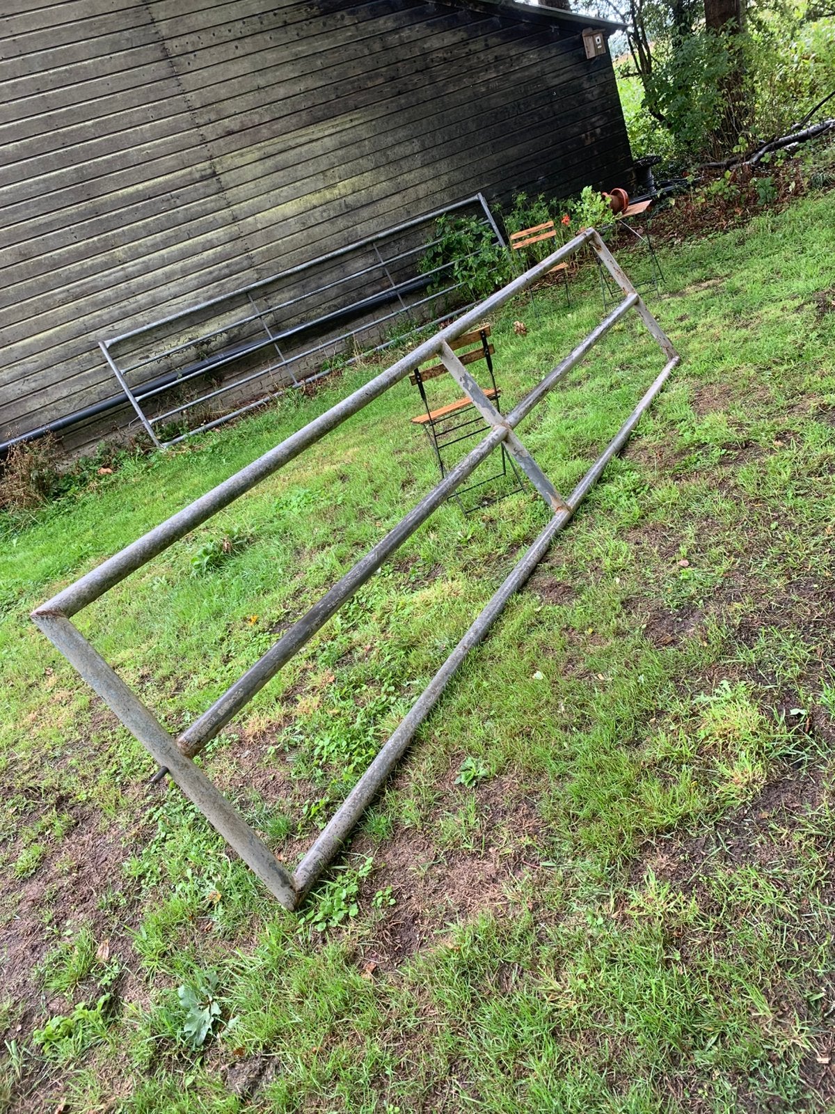 Zwaar landhek 410x97cm met slot, Ophalen, Zo goed als nieuw, IJzer, Tuinhek