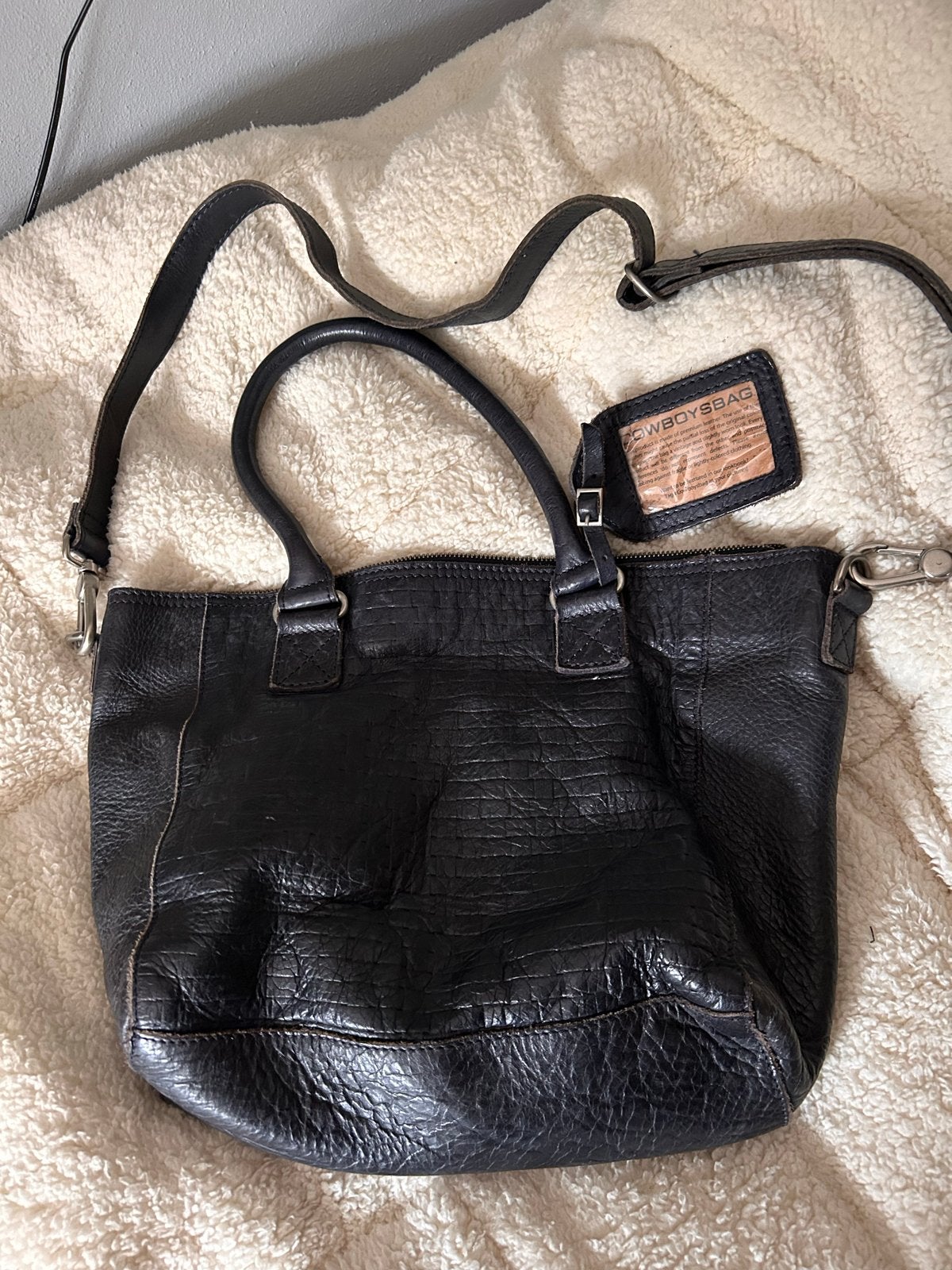 Cowboysbag handtas/schoudertas - donkerblauw/zwart, Ophalen of Verzenden, Gebruikt, Blauw, Handtas