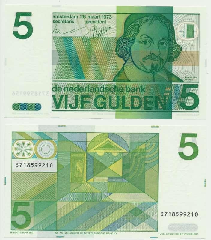 Nederland 5 Gulden 1973 Vondel II UNC