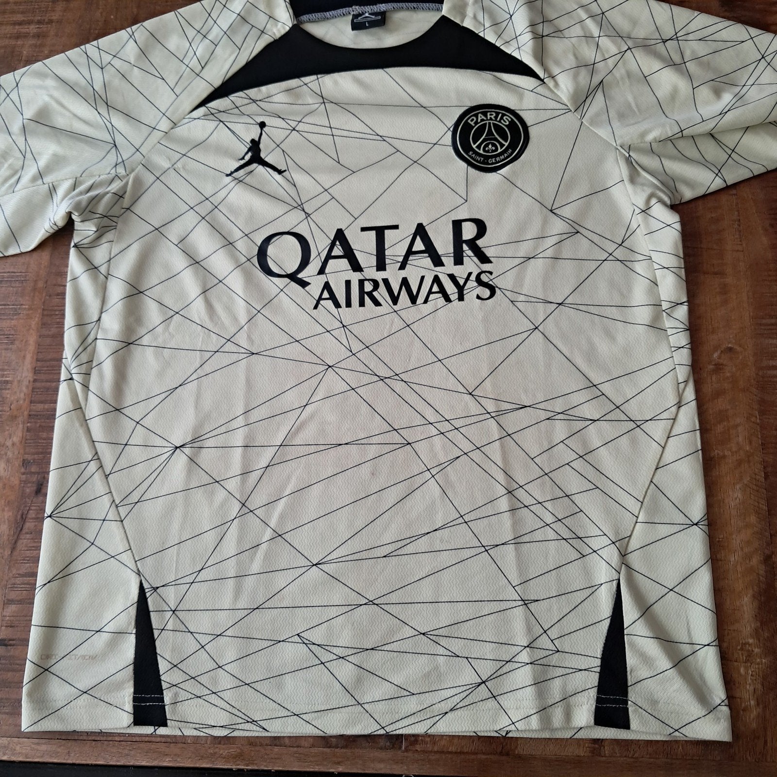 PSG Jordan Qatar Airways voetbalshirt maat L, Maat 52/54 (L), Overige kleuren, Ophalen of Verzenden, Zo goed als nieuw