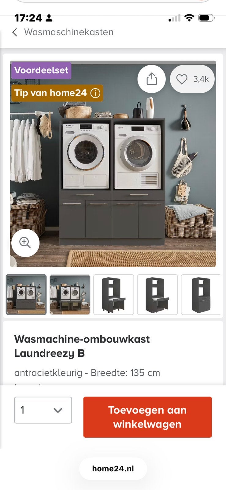 Wasmachine ombouwkast Laundreezy B, Ophalen, Gebruikt