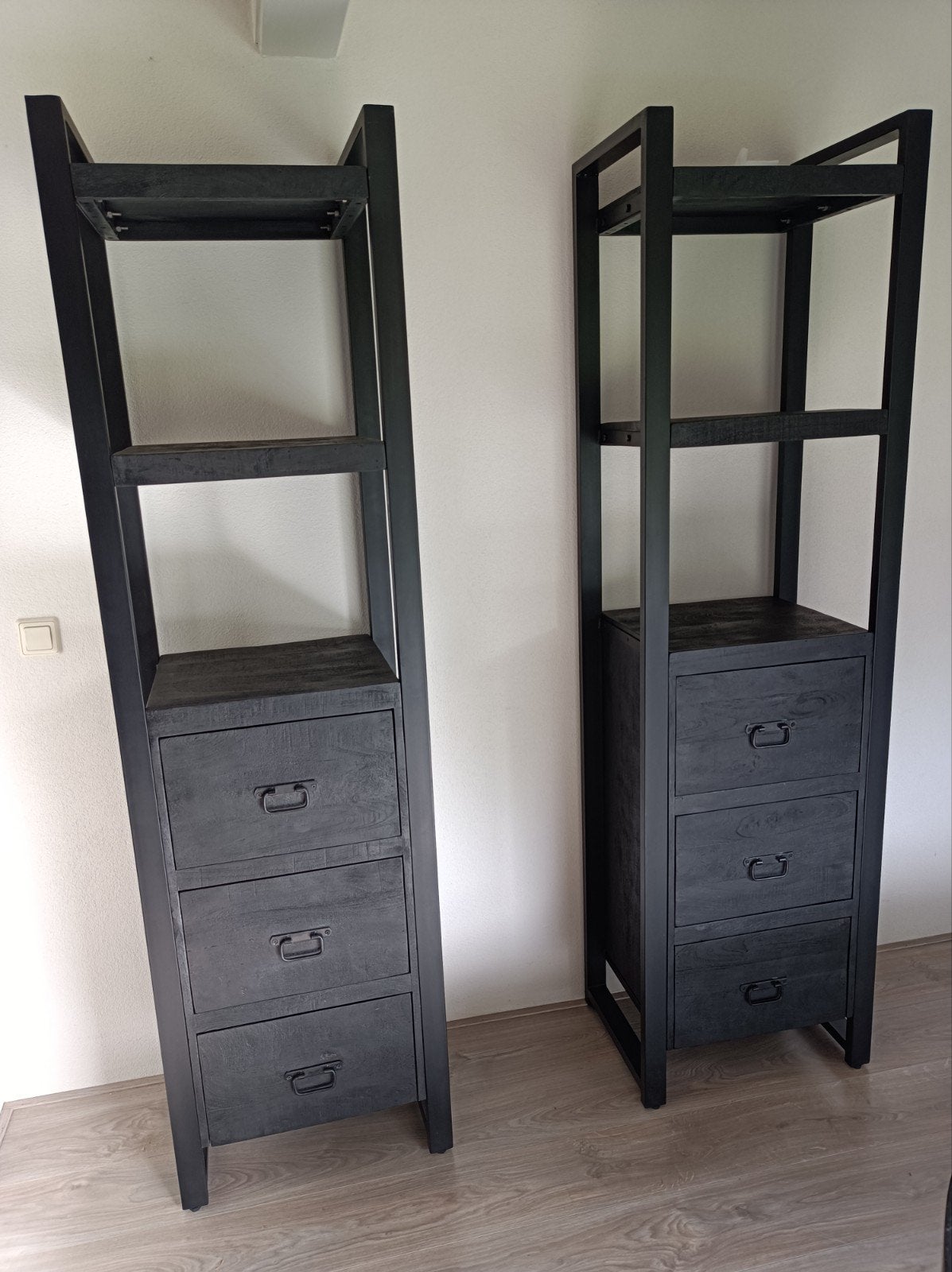 Zwart mango houten meubels, kasten,  tafel, tv meubel, Ophalen, Gebruikt