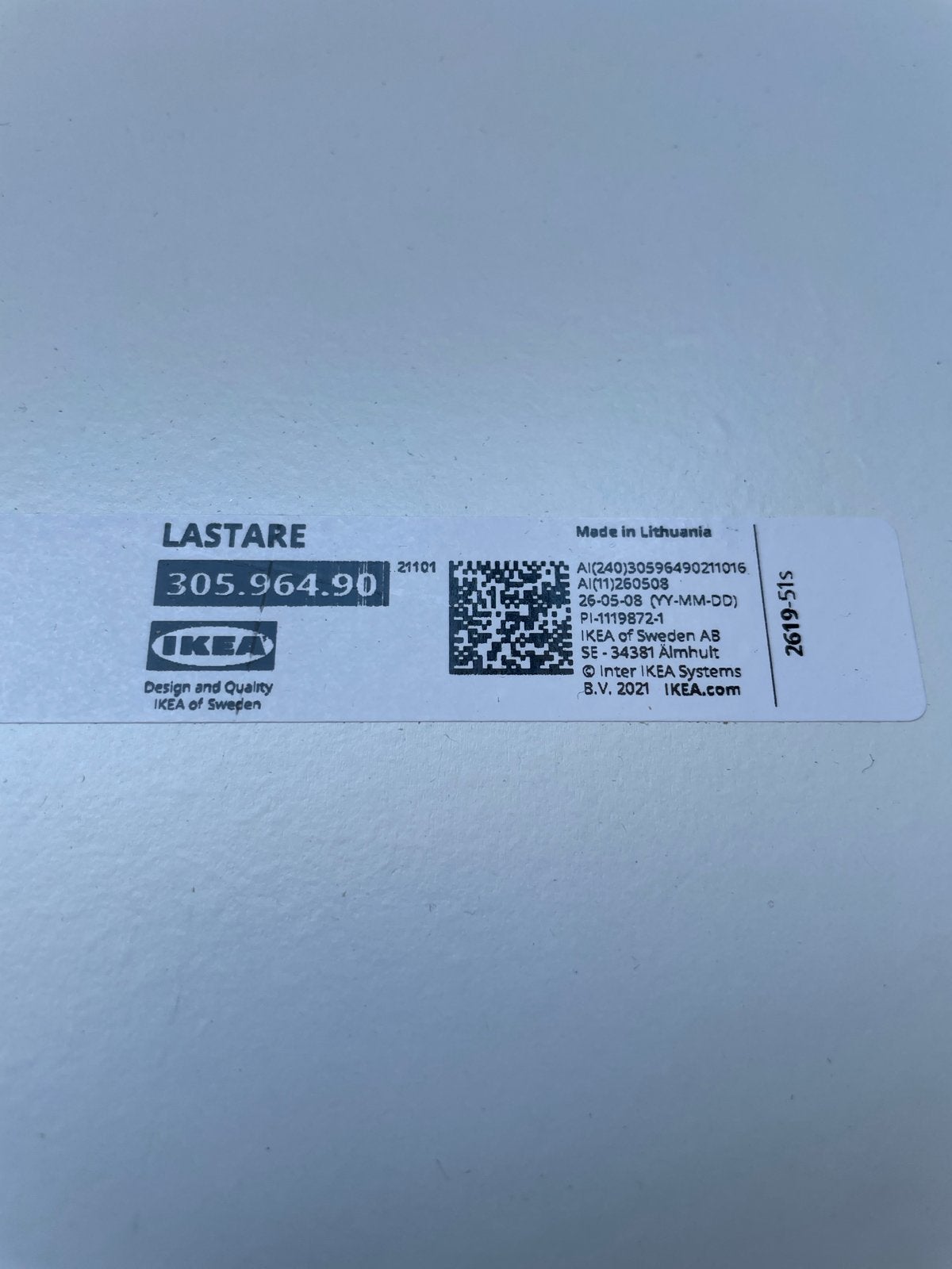 IKEA LASTARE Plank - Wit (305.964.90), Ophalen, Met plank(en), Minder dan 50 cm, 100 tot 150 cm