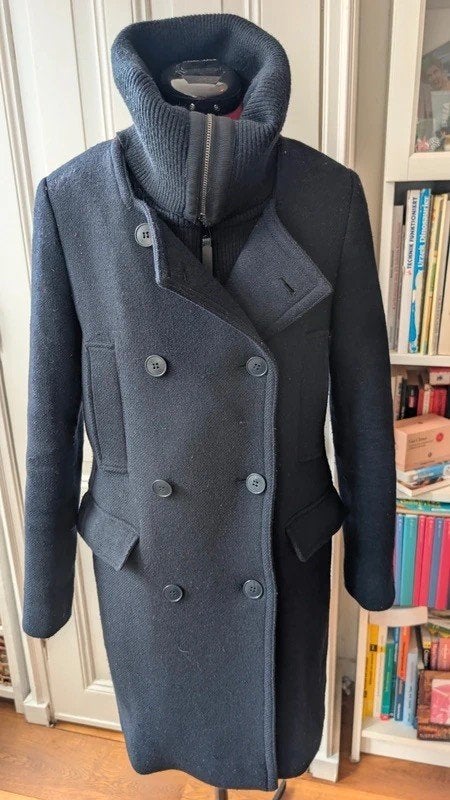 Club Monaco wollen coat navy met rits-kraag maat S, Kleding | Dames, Jassen | Winter, Ophalen of Verzenden, Zo goed als nieuw