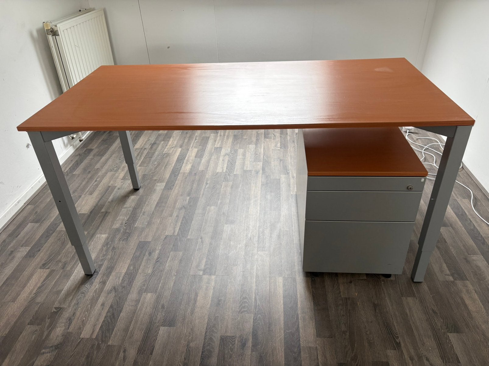 Bureau, Huis en Inrichting, Bureaus, Ophalen, Zo goed als nieuw, Metaal, Bureau-kast combinatie