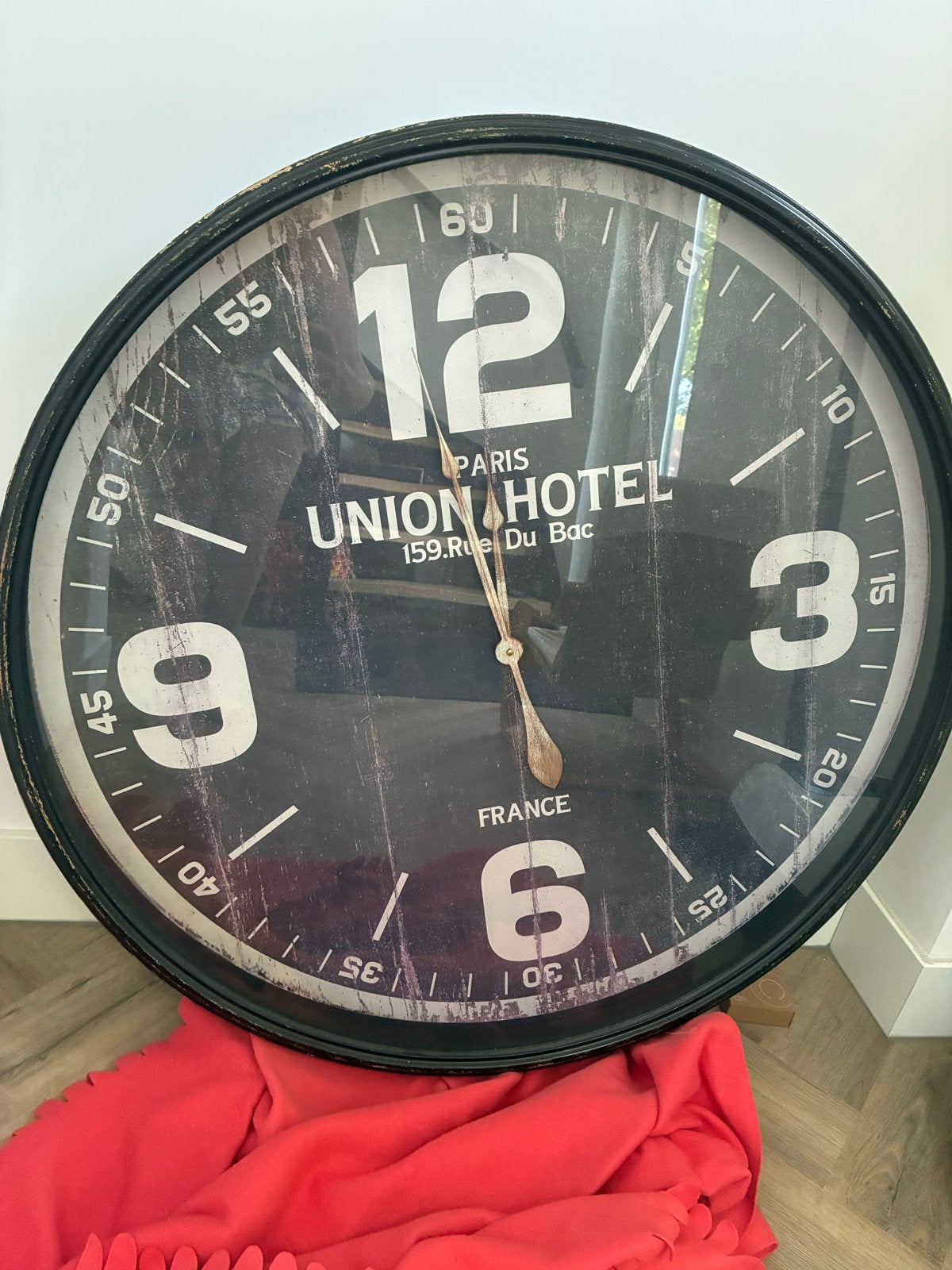 Grote Industriële Wandklok - Union Hotel Parijs Stijl, Ophalen