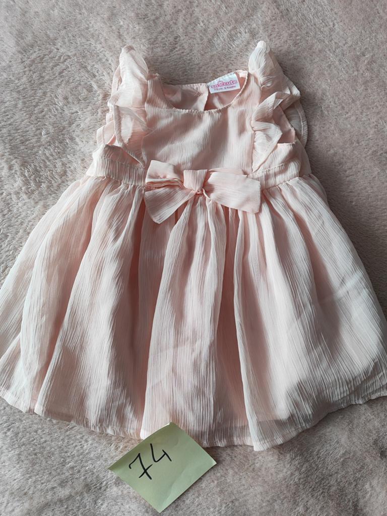 Lief Roze Jurkje met Strikje - Maat 74, Kinderen en Baby's, Babykleding | Maat 80, Ophalen, Meisje, Jurkje of Rokje, Zo goed als nieuw
