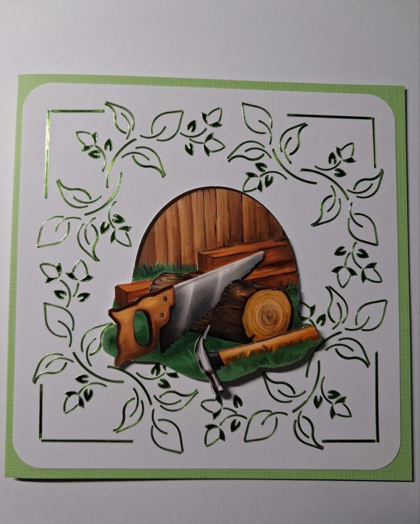 Dotkaart hout zagen, Ophalen of Verzenden, Overige thema's