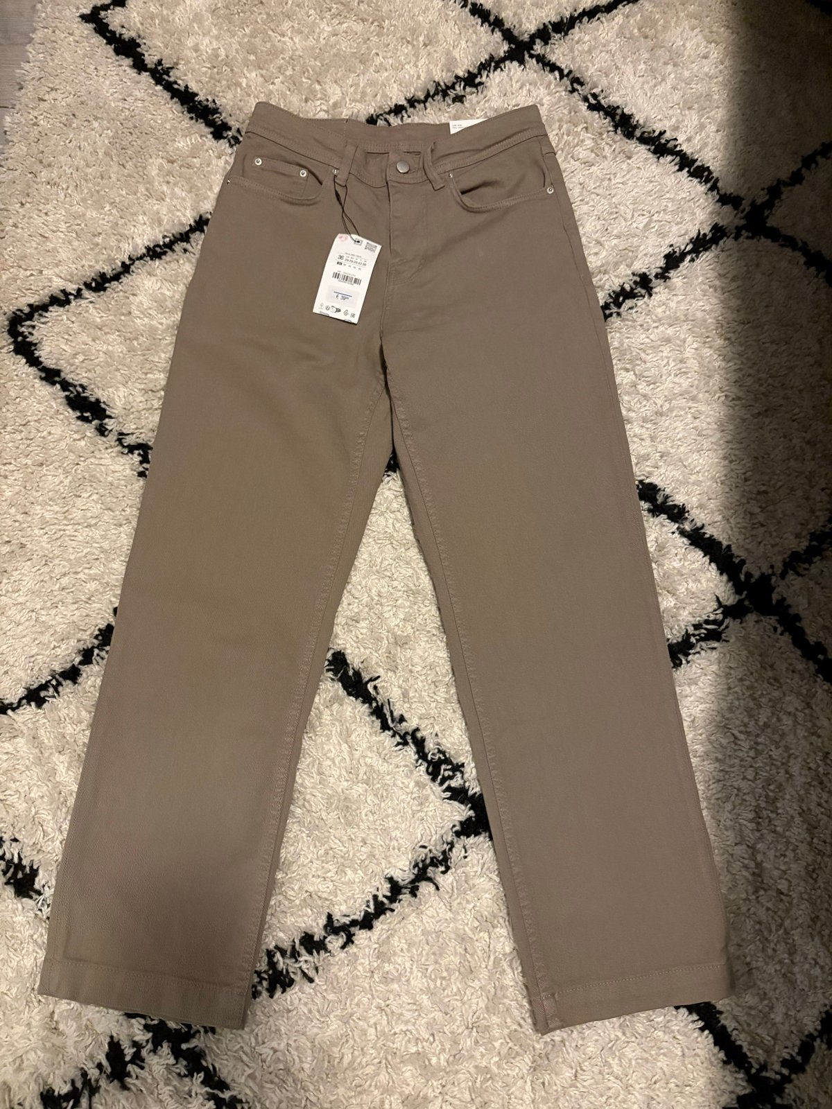 Nieuwe bruine broek met wijde pijpen Zara, Bruin, Nieuw, Ophalen of Verzenden, Maat 36 (S)